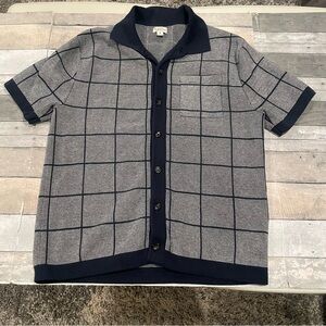 J. Crew Men's Short Sleeved Cardigan Sweater Shirt